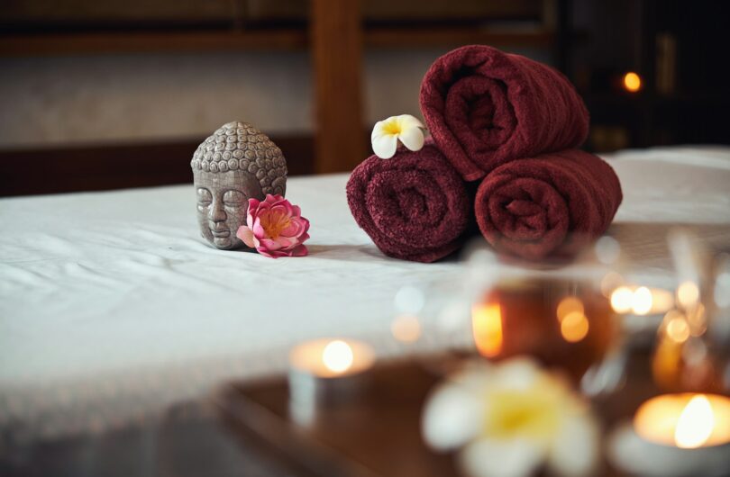 Decorated beautiful room for traditional thai massage