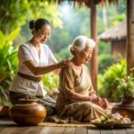 Thaimassage immunforsvar – ældre modtager massage med fokus på immunceller